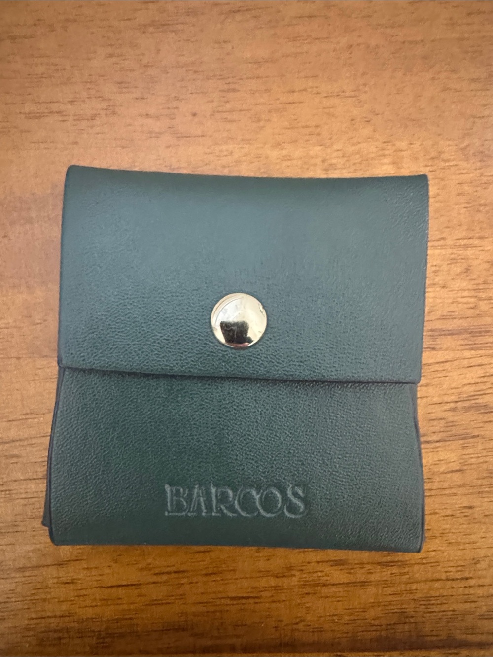 Barcos Small Leather Coin Pouch in Dark Green